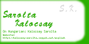 sarolta kalocsay business card